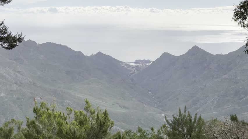 Foggy and Rainy Winter View in Parque Rural de Anaga, Tenerife