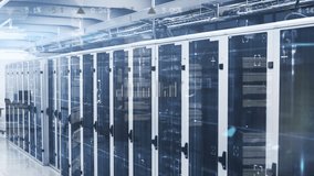 Animation of neon round scanner over digital icons and data processing against server room. Computer interface and business data storage technology concept - Powered by Shutterstock - Get 15% off with code: PIKWIZARD15