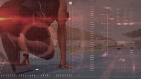 Animation of data processing over caucasian male runner. Global sport and digital interface concept, digitally generated video. - Powered by Shutterstock - Get 15% off with code: PIKWIZARD15