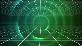 Animation of lines, symbols, geometric shapes over illuminated circles and grid pattern. Digitally generated, hologram, illustration, graphics, abstract, glowing and technology concept. - Powered by Shutterstock - Get 15% off with code: PIKWIZARD15