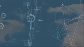 Animation of network of connections over clouds. Global connections, computing and data processing concept digitally generated video. - Powered by Shutterstock - Get 15% off with code: PIKWIZARD15