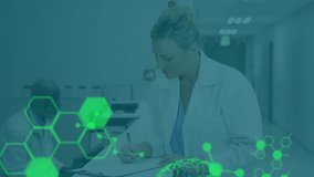 Animation of data processing and digital brain over diverse doctors. global science, medicine and digital interface concept digitally generated video. - Powered by Shutterstock - Get 15% off with code: PIKWIZARD15