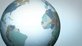 Animation of ticking clock and network of connections over spinning globe against grey background. Global networking and business technology concept - Powered by Shutterstock - Get 15% off with code: PIKWIZARD15