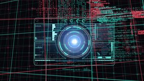 Animation of scope scanning and data processing over grid. Global business, finance, computing, connections and data processing concept digitally generated video. - Powered by Shutterstock - Get 15% off with code: PIKWIZARD15