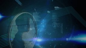 Animation of computer data processing over globe. Global computing, digital interface and data processing concept digitally generated video. - Powered by Shutterstock - Get 15% off with code: PIKWIZARD15
