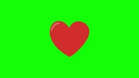 Animated red heart on green screen background for easy chroma key removal. Ideal for overlays, video editing, romantic messages, Valentine’s Day promotions, and motion graphics projects. - Powered by Shutterstock - Get 15% off with code: PIKWIZARD15