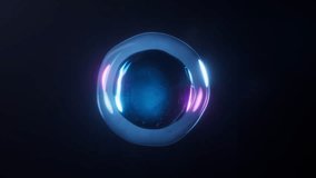 Abstract macro footage of glowing glass sphere with blue and purple reflections rotating in dark space - Powered by Shutterstock - Get 15% off with code: PIKWIZARD15