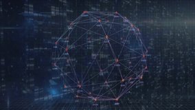 Animation of connected icons forming globe over lens flare and programming language. Digitally generated, hologram, globalization, light, coding, machine learning and technology concept, - Powered by Shutterstock - Get 15% off with code: PIKWIZARD15