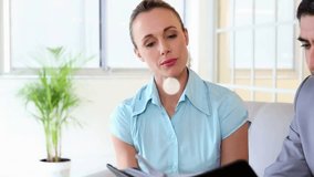 Animation of network of connections with people icons over diverse business people in office. Global finance, business, connections, computing and data processing concept digitally generated video. - Powered by Shutterstock - Get 15% off with code: PIKWIZARD15