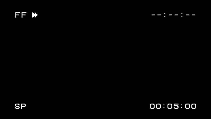 animated VHS tape fast forward with distortion analog noise