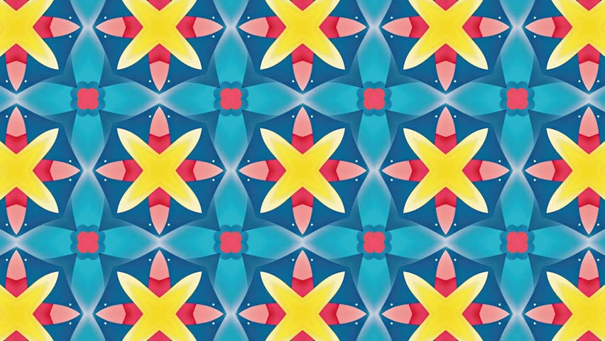 Kaleidoscope variation Mandala Neon light animation symmetric pattern ornamental decorative Geometric Circle Loop footage