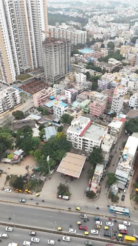 Aerial Drone View of Rajarajeshwari Nagar, Bangalore, India – Emerging Luxury Real Estate Market in South-West Bangalore with High-Rise Residential Projects, Commercial Development, and Rajarajeshwari Nagar Lake