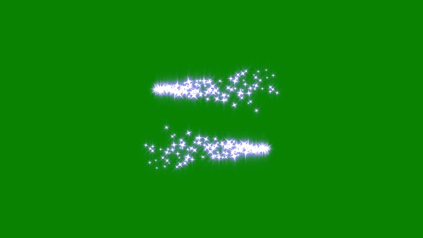 Magic glitter star dust line motion on green screen with luminous particles and smooth flowing light trail, forming an elegant cinematic fantasy visual for chroma key storytelling and motion desing