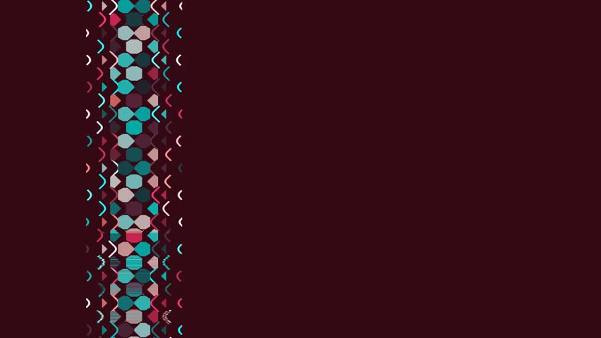 Dynamic abstract geometric pattern featuring a diagonal stripe of blue, pink, and grey hexagons on a deep maroon background, ideal for modern digital designs and presentations