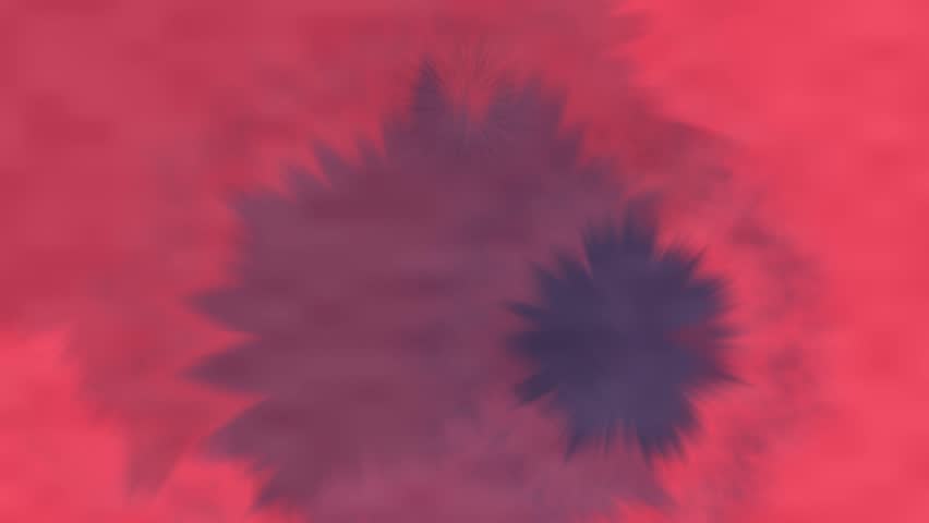 Dynamic abstract background featuring soft red and deep blue hues blending seamlessly with blurry, spiky, and star-like shapes, perfect for modern graphic design and digital art projects