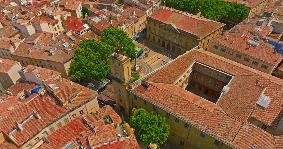 Aerial view old town of Aix-en-Provence in the Provence, south France