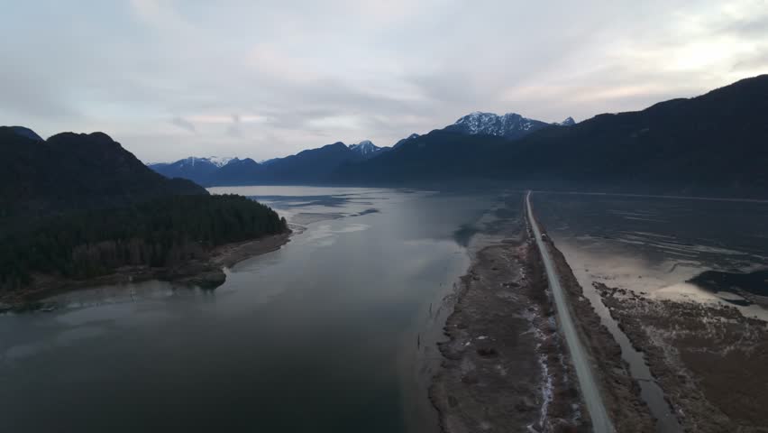 pre dawn and sunrise mountain and lake taken in Maple Ridge BC Canada 60fps DLOG 4k HDR