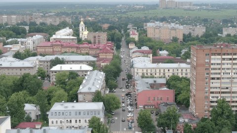 Drone Flight over Residential Street Podolsk