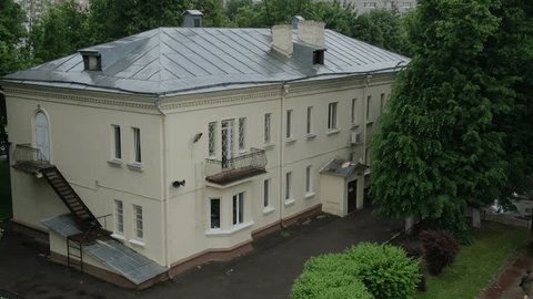 Drone Flying Closer Residential House Podolsk