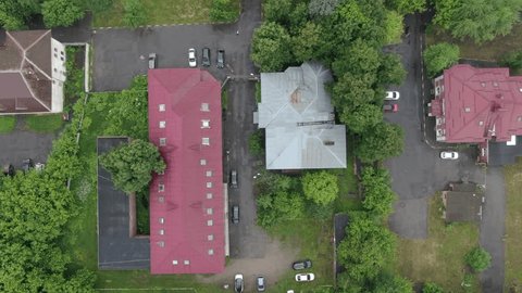 Drone Flying Sideways above Private Houses Podolsk