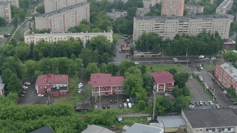 Drone Rotating above Residential Podolsk