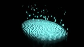 Biometric Fingerprint Scan with Binary Data particles 3D animation for cyber security authentication, digital identity verification, and futuristic hitech access control interfaces - Powered by Shutterstock - Get 15% off with code: PIKWIZARD15