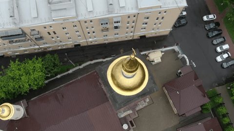 Aerial Descent above Assumption Cathedral Podolsk