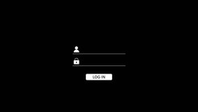 Login Animation. Username and Password Fields with asterisk typing mode on black background for Secure Access - Powered by Shutterstock - Get 15% off with code: PIKWIZARD15