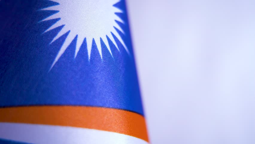 Close Up Marshall Islands Flag Fabric Texture