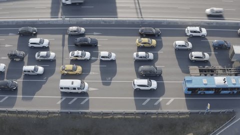 Static Drone View Traffic on Mkad
