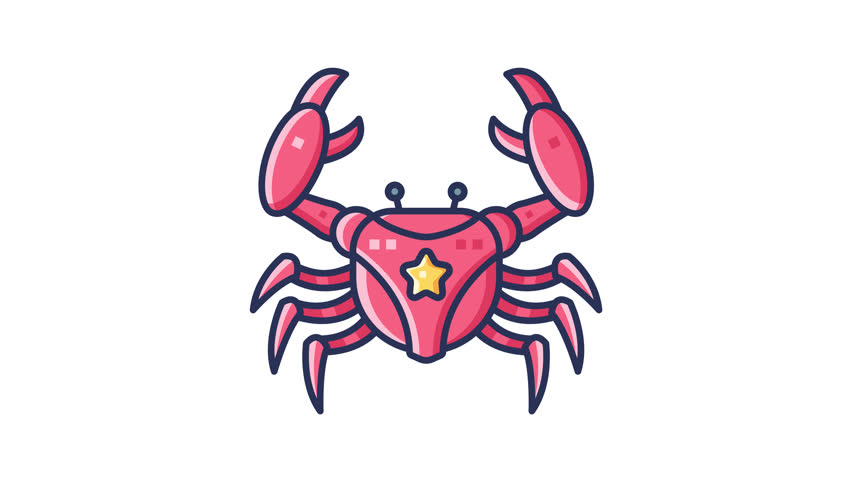 Cancer Animated Icon. Seamless Looping