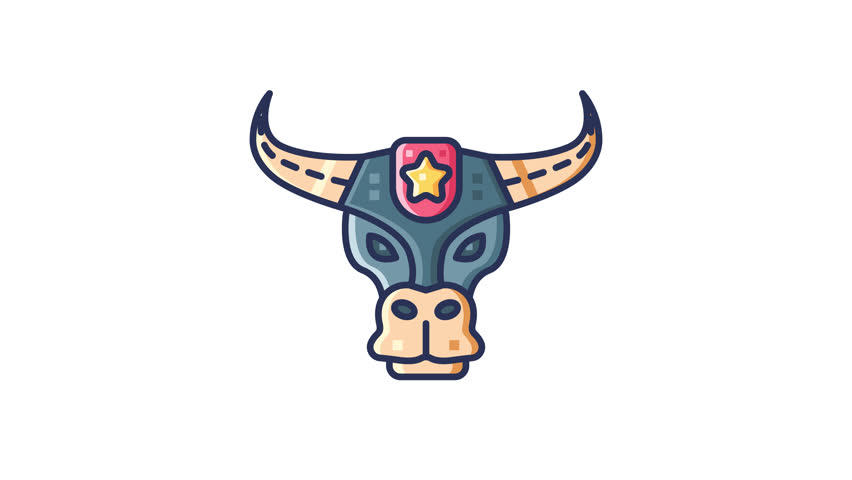 Taurus Animated Icon. Seamless Looping