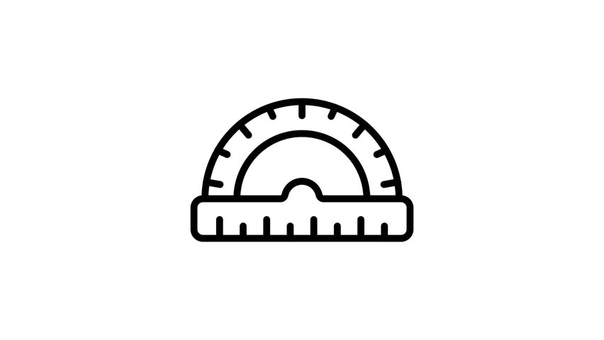 Easy to edit outline animated icon of angular protractor tool