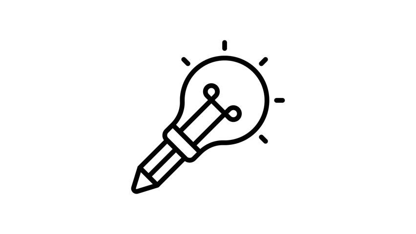 Grab this outline animated icon of creative writing with pencil