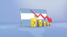 Argentina Oil Revenue and Reserves Decline with Red Arrow Financial Data Graph Economic Crisis Concept - Powered by Shutterstock - Get 15% off with code: PIKWIZARD15