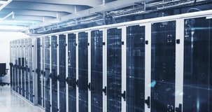 Animation of mathematical equations and data processing against computer server room. Business data storage technology concept - Powered by Shutterstock - Get 15% off with code: PIKWIZARD15