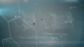 Animation of dna and scientific data processing on grey background. science, human biology, technology and digital interface concept digitally generated video. - Powered by Shutterstock - Get 15% off with code: PIKWIZARD15