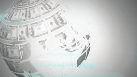 Animation of moving clock and globe with dollars over financial data processing on white background. Global business, finances and digital interface concept digitally generated video. - Powered by Shutterstock - Get 15% off with code: PIKWIZARD15