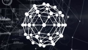 Animation of globe of network of connections over neon ticking clock and data processing. Global networking and business technology concept - Powered by Shutterstock - Get 15% off with code: PIKWIZARD15