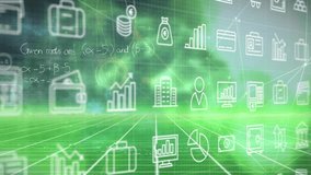 Animation of data processing over men using computer. Global technology and digital interface concept digitally generated video. - Powered by Shutterstock - Get 15% off with code: PIKWIZARD15