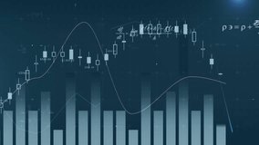 Animation of statistical data processing and mathematical equations against blue background. Computer interface and business data technology concept - Powered by Shutterstock - Get 15% off with code: PIKWIZARD15
