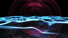 Composition of blue light trails and man wearing vr headset touching and digital brain. Global science data processing and digital interface concept digitally generated video. - Powered by Shutterstock - Get 15% off with code: PIKWIZARD15