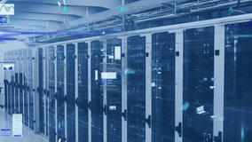 Animation of financial data processing over server room. Global technology, computing and digital interface concept digitally generated video. - Powered by Shutterstock - Get 15% off with code: PIKWIZARD15