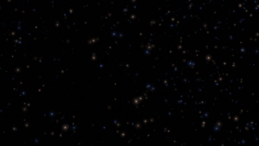 Loop glow gold and blue dust stars particles animation motion flow to top right on black abstract Background. Glow stars particle on black background motion titles cinematic