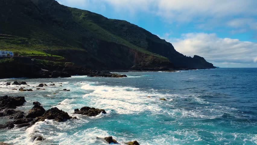 Beautiful beach coastline of Atlantic ocean on La Palma island, Canarias, Spain
