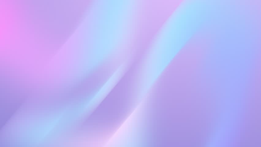 Hologram gradient style iridescent prismatic luminous neon glow. Loop abstract soft spectral light waves. Delicate pink lilac gradient background. light rainbow. flowing holographic textures