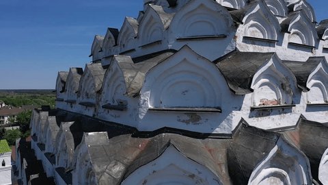 Drone Circling Church Roof Cross