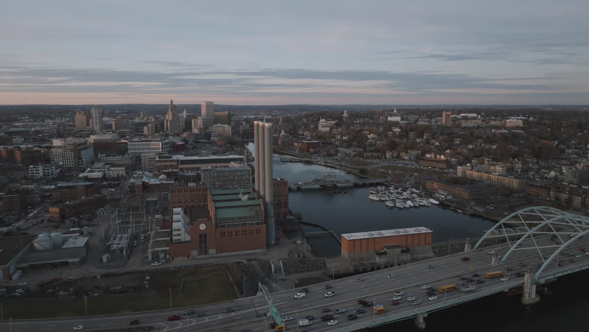 Downtown Providence at dusk. Shot on an autumn evening in Rhode Island.