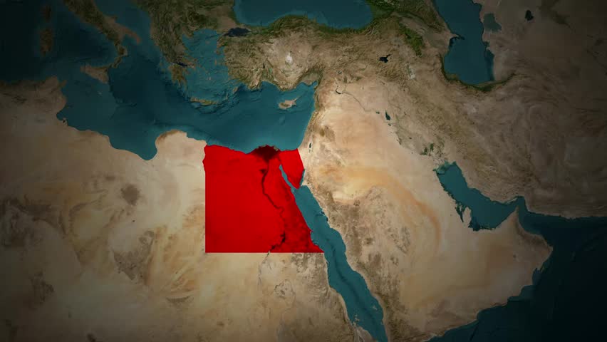 Strategic Map Animation showing the Suez Canal Route in Egypt
