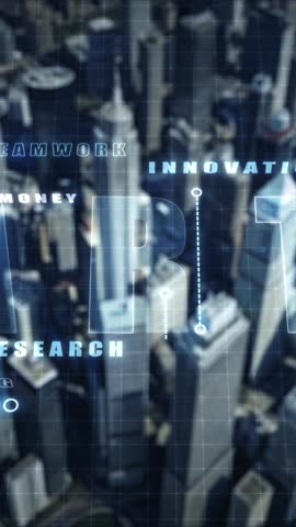 Startup theme infographics against the backdrop of city skyscrapers.